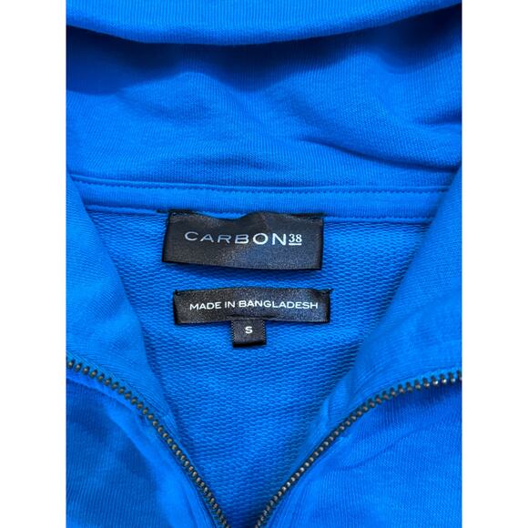 (S) NWT $128 CARBON38 FRENCH TERRY HALF ZIP HAWAIIAN SURF BLUE - Picture 8 of 8